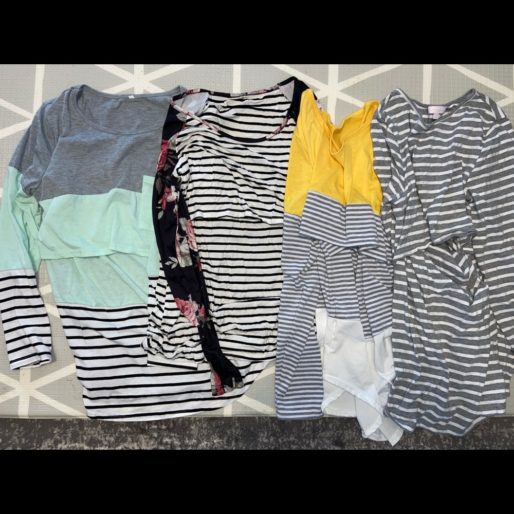 (4) Nursing shirts size large